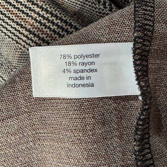 Lane Bryant SZ 24 Ponte Pants Straight Leg Glen Plaid Stretch Pull-On Pockets - Picture 8 of 9